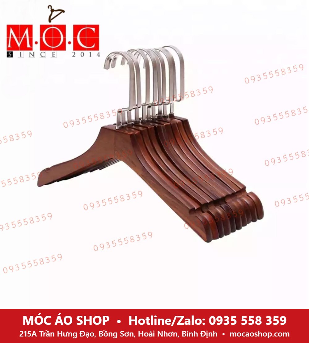 Móc áo gỗ nâu cổ điển - Móc Áo Shop
