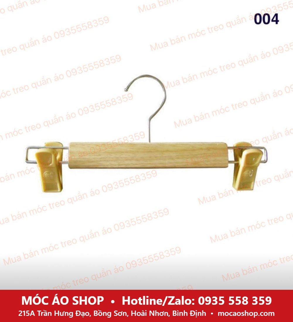 Móc kẹp quần gỗ vàng - Móc Áo Shop